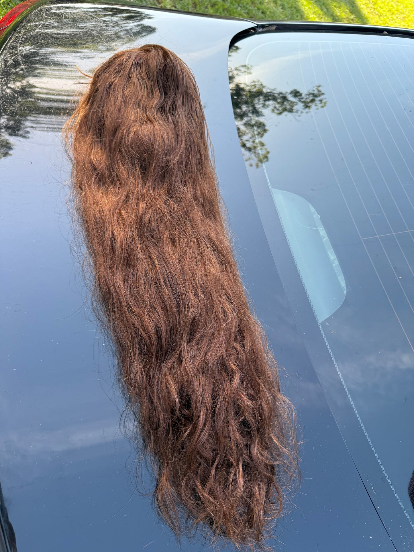 26” Body Wave Chocolate Wig Transparent
