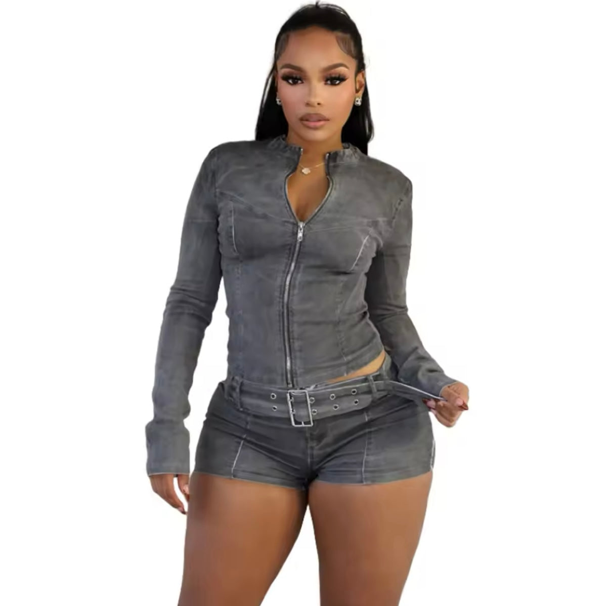 Charcoal Denim Set