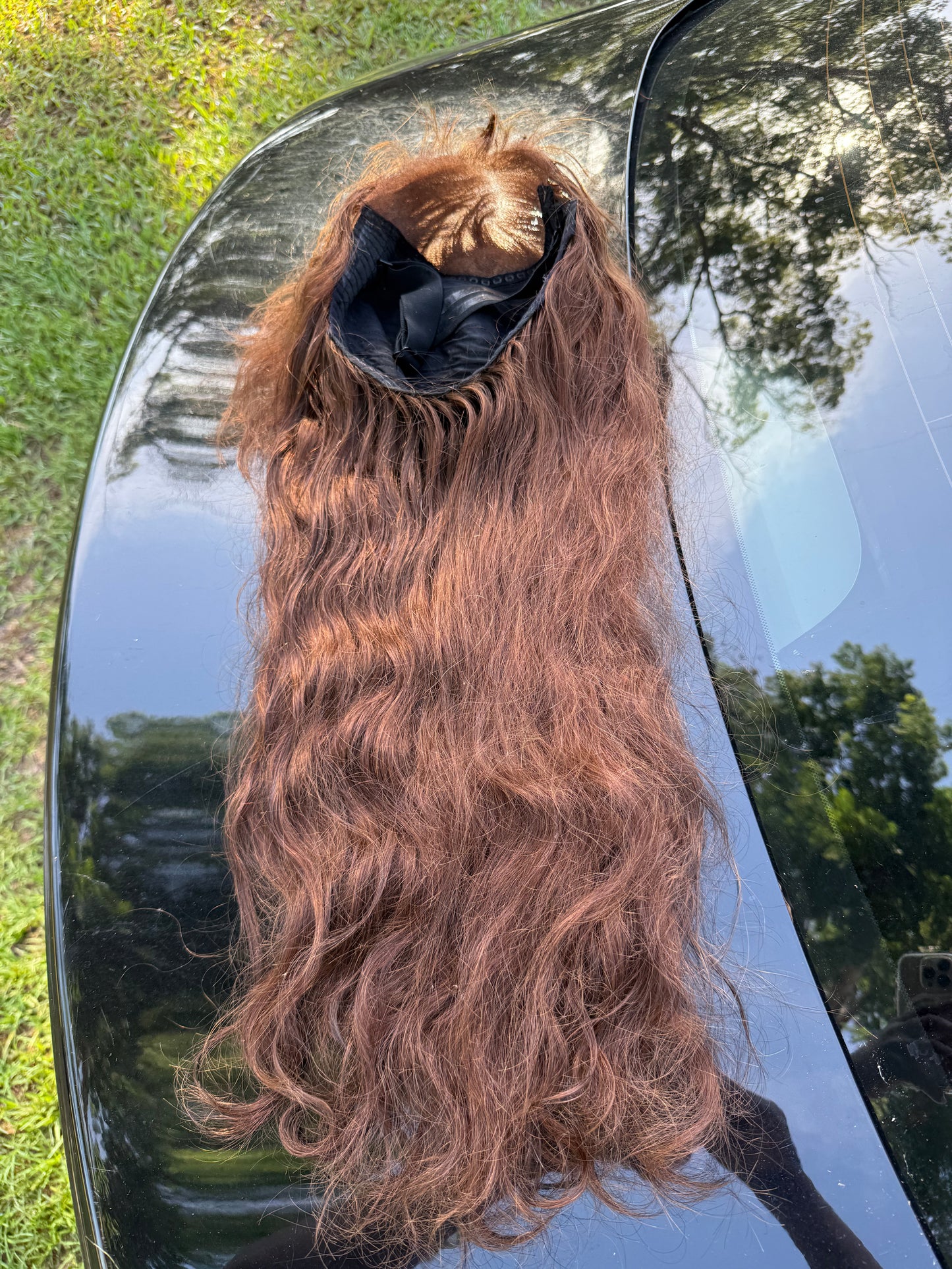 26” Body Wave Chocolate Wig Transparent